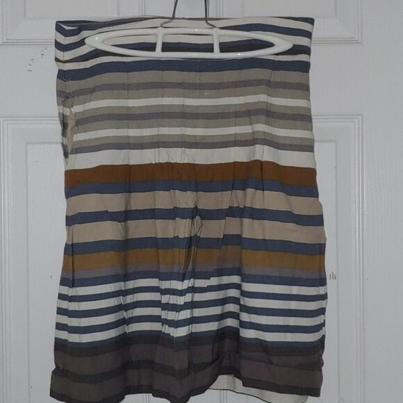 Banana Republic linen blend striped skirt Sz 8 - Picture 2 of 4
